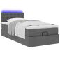 Preview: Ottoman-Bett mit Matratze Dunkelgrau 90x200 cm Stoff
