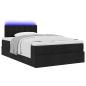 Preview: Ottomane Bett mit Matratze & LEDs Schwarz 120x190 cm Stoff