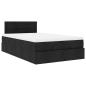 Preview: Ottomane Bett mit Matratze & LEDs Schwarz 120x190 cm Stoff