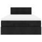 Preview: Ottomane Bett mit Matratze & LEDs Schwarz 120x190 cm Stoff