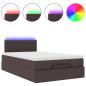 Preview: Ottoman-Bett mit Matratze Dunkelbraun 120x200 cm Stoff