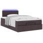 Preview: Ottoman-Bett mit Matratze Dunkelbraun 120x200 cm Stoff