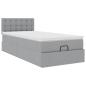 Preview: Ottoman-Bett mit Matratze Hellgrau 100x200 cm Stoff