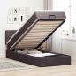 Preview: ARDEBO.de - Ottoman-Bett mit Matratze Dunkelbraun 100x200 cm Stoff