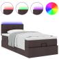 Preview: Ottoman-Bett mit Matratze Dunkelbraun 100x200 cm Stoff