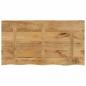Preview: Tischplatte 110x60x2,5 cm Baumkante Massivholz Raues Mangoholz
