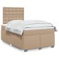 Preview: ARDEBO.de - Boxspringbett mit Matratze Cappuccino-Braun 80x200cm Kunstleder