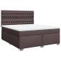 Preview: ARDEBO.de - Boxspringbett mit Matratze Dunkelbraun 180x200 cm Stoff