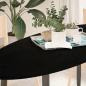 Preview: ARDEBO.de - Tischplatte Dunkelbraun 140x60x2 cm Massivholz Eiche Oval