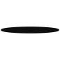 Preview: Tischplatte Dunkelbraun 140x60x2 cm Massivholz Eiche Oval