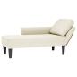 Preview: ARDEBO.de - Chaiselongue mit Kissen und Rechter Armlehne Creme Samt