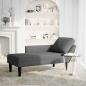 Preview: Chaiselongue mit Kissen Dunkelgrau Cordstoff