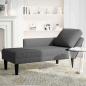 Preview: Chaiselongue mit Kissen Dunkelgrau Cordstoff
