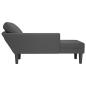 Preview: Chaiselongue mit Kissen Dunkelgrau Cordstoff