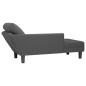 Preview: Chaiselongue mit Kissen Dunkelgrau Cordstoff