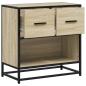 Preview: Nachttisch Sonoma-Eiche 60x31x60 cm Holzwerkstoff und Metall