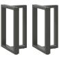 Preview: ARDEBO.de - Esstischbeine T-Form 2 Stk. Anthrazit 60x35x(72-73) cm Stahl