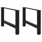 Preview: ARDEBO.de - Couchtischbeine Schwarz 2 Stk. 70x(42-43) cm Stahl