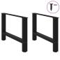 Preview: Couchtischbeine Schwarz 2 Stk. 70x(42-43) cm Stahl