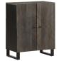Preview: ARDEBO.de - Sideboard Schwarz 60x33x75 cm Massivholz Mango