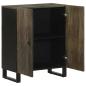 Preview: Sideboard Schwarz 60x33x75 cm Massivholz Mango