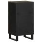 Preview: Sideboard Schwarz 40x33x75 cm Massivholz Mango