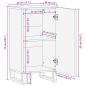 Preview: Sideboard Schwarz 40x33x75 cm Massivholz Mango