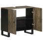 Preview: Waschbeckenunterschrank Schwarz 62x33x58 cm Massivholz Mango