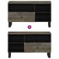 Preview: TV-Schrank 80x33x46 cm Massivholz Mango