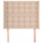 Preview: Kopfteil mit Ohren Cappuccino-Braun 103x16x118/128cm Kunstleder