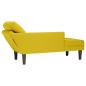 Preview: Chaiselongue mit Kissen und Rechter Armlehne Gelb Samt