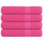 Preview: ARDEBO.de - Handtücher 4 Stk. Rosa 100x200 cm 360 g/m² 100% Baumwolle