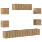 Preview: ARDEBO.de - 7-tlg. TV-Schrank-Set Wandmontage Artisan-Eiche Holzwerkstoff