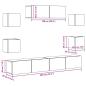 Preview: 7-tlg. TV-Schrank-Set Wandmontage Artisan-Eiche Holzwerkstoff