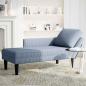 Preview: Chaiselongue mit Kissen Blau Cordstoff