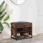 Preview: Schuhbank Braun Eichen-Optik 60x40x53,5 cm Holzwerkstoff Metall