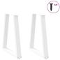 Preview: ARDEBO.de - Couchtischbeine V-Form 2 Stk. Weiß 60x(72-73) cm Stahl