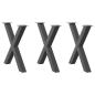 Preview: ARDEBO.de - Esstischbeine X-Form 3 Stk. Anthrazit 70x(72-73) cm Stahl