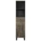Preview: Badschrank Schwarz 38x33x160 cm Massivholz Mango