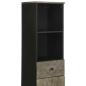 Preview: Badschrank Schwarz 38x33x160 cm Massivholz Mango