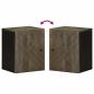 Preview: Bad-Wandschrank Schwarz 38x33x48 cm Massivholz Mango