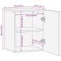 Preview: Bad-Wandschrank Schwarz 38x33x48 cm Massivholz Mango