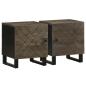 Preview: ARDEBO.de - Nachttische 2 Stk. Schwarz 40x33x46 cm Massivholz Mango
