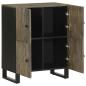 Preview: Sideboard Schwarz 60x33x75 cm Massivholz Mango