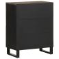 Preview: Sideboard Schwarz 60x33x75 cm Massivholz Mango