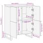 Preview: Sideboard Schwarz 60x33x75 cm Massivholz Mango