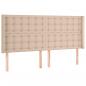 Preview: LED Kopfteil Cappuccino-Braun 203x16x118/128cm Kunstleder