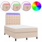 Preview: Boxspringbett mit Matratze & LED Cappuccino-Braun 120x200cm