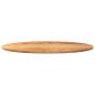 Preview: Tischplatte Hellbraun 100x50x2 cm Massivholz Eiche Oval