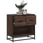Preview: ARDEBO.de - Nachttisch Braun Eichen-Optik 60x31x60 cm Holzwerkstoff Metall